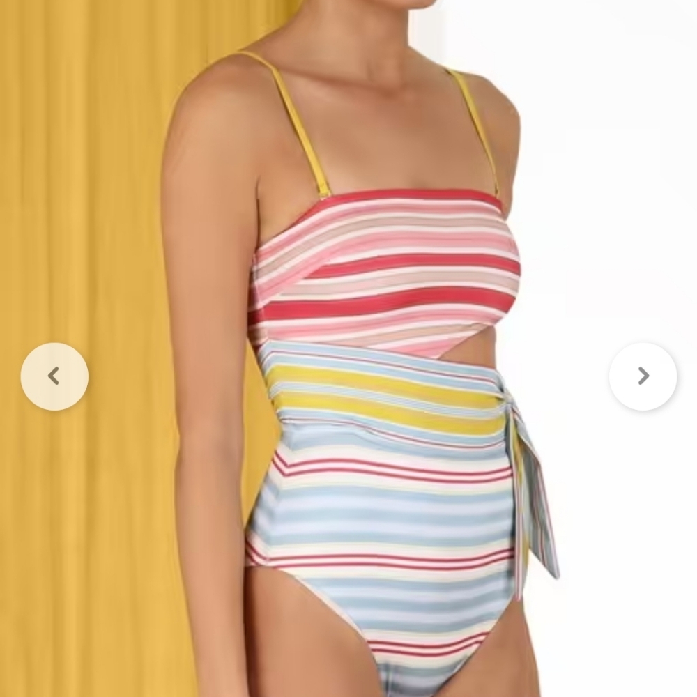 BNWT Zimmermann Striped Multicolor Swimsuit - Picture 4 of 7